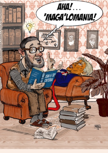 Cartoon: Magalomania (medium) by jean gouders cartoons tagged trump,syndrome,trump,syndrome