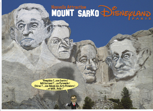 Cartoon: Mount Sarko (medium) by jean gouders cartoons tagged sarkozy,sarko,mount,rushmore,jean,gouders