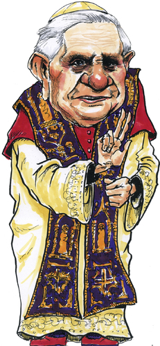 Cartoon: Pope Benedictus XVI (medium) by jean gouders cartoons tagged pope,pabst,ratinger,benedict,xvi,jean,gouders