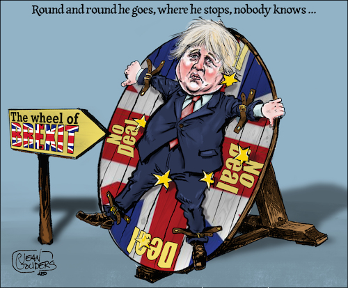 Cartoon: round and round (medium) by jean gouders cartoons tagged boris,johnso,brexit,no,deal,negotiations,round,boris,johnso,brexit,no,deal,negotiations