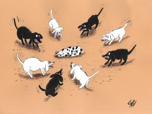 Cartoon: dogs (medium) by criv tagged 22,09,2008