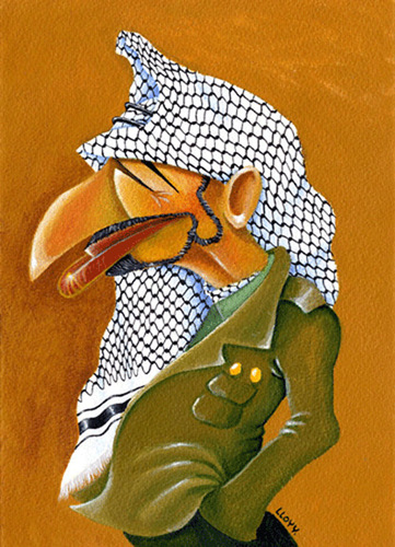 Cartoon: Arafat (medium) by lloyy tagged olp,palestine,politics,politica,caricature,caricatura,famous