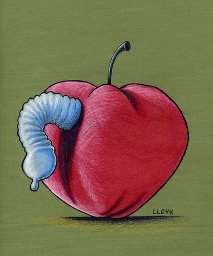 Cartoon: Sexual protection (medium) by lloyy tagged apple,condom,humor