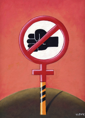 Cartoon: Stop masculine violence (medium) by lloyy tagged stop,violence,women