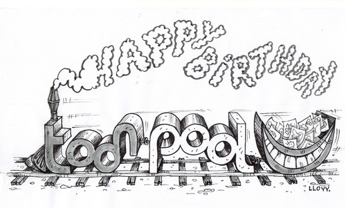 Cartoon: Toonpool Birthday (medium) by lloyy tagged art,cartoon,years,succesful,happy,birthday,toonpool