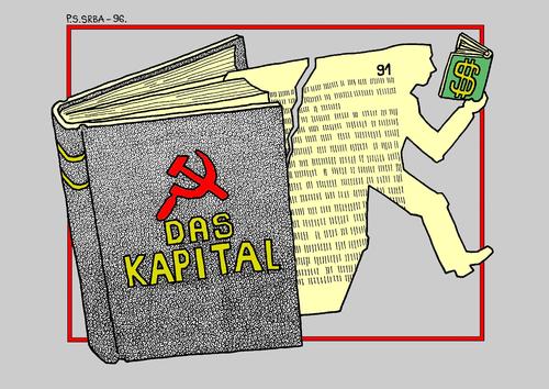 Cartoon: Das Kapital (medium) by srba tagged transition,socialism,marks,books
