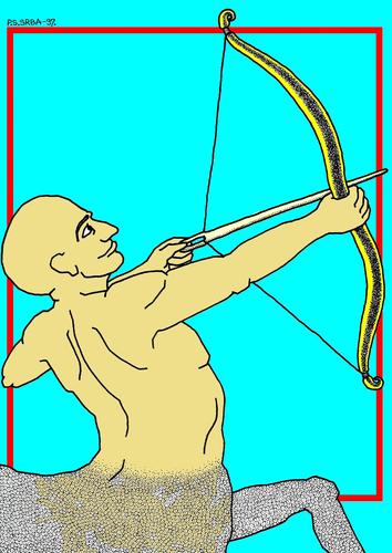 Cartoon: Sagittarius (medium) by srba tagged sagittarius,astrology,zodiac,needle