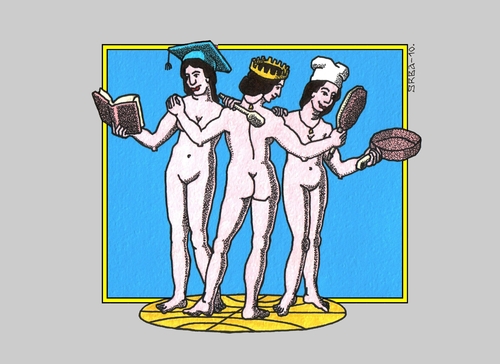Cartoon: The Three Graces - Womans Day (medium) by srba tagged day,womans,raphael,graces,three
