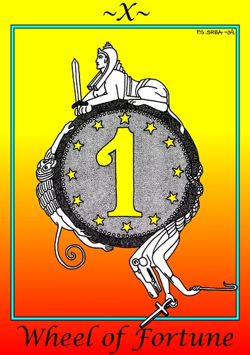 Cartoon: Wheel of Fortune (medium) by srba tagged money,cards,tarot