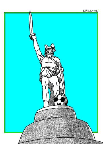 Cartoon: Winer (medium) by srba tagged arminius,hermann,monument,football,cup,world