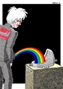 Cartoon: Andrew Warhola Jr (small) by srba tagged warhol,duchamp,the,oxidation,paintings,rainbow