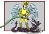 Cartoon: Archangel Michael (small) by srba tagged angel demon fireman