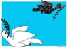 Cartoon: Dove and Raven (small) by srba tagged dove,raven,peace,war