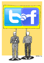 Cartoon: Social Networks (small) by srba tagged social network twitter facebook icons