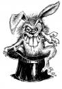 Cartoon: Mutant Rabbit (small) by thopman tagged mutant rabbit cartoon magic hat teeth scary horror magician