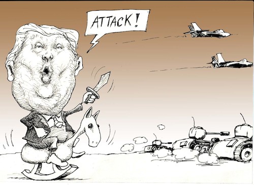 Cartoon: Trump vs Iran (medium) by Hugo_Nemet tagged trump