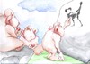 Cartoon: first porno (small) by Hugo_Nemet tagged cave,man