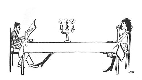 Cartoon: Date (medium) by Mihail tagged dinner,table,candles,cold,date,