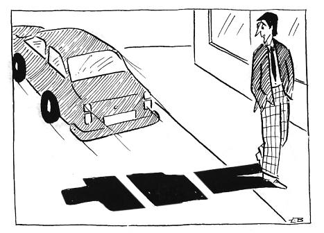 Cartoon: Without words (medium) by Mihail tagged car,shadow,crossingroad,