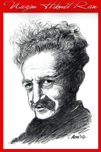 Cartoon: nazim hikmet (medium) by aceratur tagged nazim,hikmet