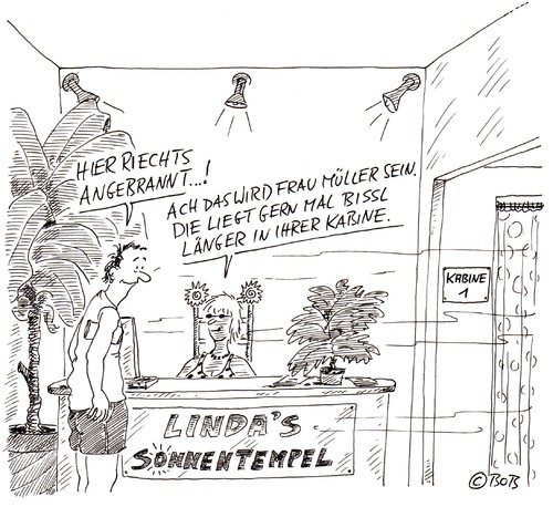 Cartoon: Grill (medium) by Christian BOB Born tagged sonnestudio,winter,braun,linda,uv,haut,wiesenhof,brutzeln,grillen,sonnestudio,winter,braun,linda,uv,haut,wiesenhof,brutzeln,grillen,sonne,schönheit,beauty,bräunen,solarium,gesundheit