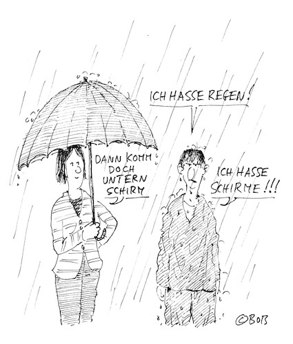 Cartoon: Hass (medium) by Christian BOB Born tagged regen,wetter,schirm,wasser,hass,laune,regen,wetter,schirm,wasser,hass,laune