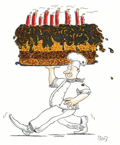 Cartoon: o.T. - optimale Torte (medium) by Christian BOB Born tagged glückwunsch,feiern,torte,kerzen,kalorienbombe,illustration,illustrationen,kuchen,süßes,koch,backen,geburtstag,feier,party,lieferservice,überraschung,gastronomie,essen,torte,konditorei