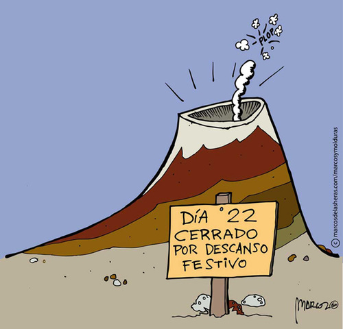 Cartoon: Earth Day (medium) by marcosymolduras tagged volcano,clouds,ash