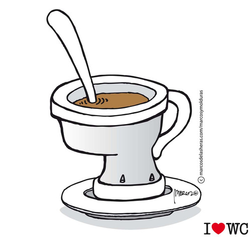Cartoon: Good morning darling (medium) by marcosymolduras tagged bowl,breakfast,wc
