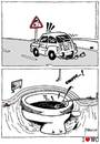 Cartoon: Dangerous road (small) by marcosymolduras tagged road wc bowl shit