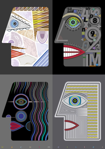 Cartoon: Four Graphical Profiles - 2026 (medium) by constable tagged profiles,heads,groups,colors,noses,eyes