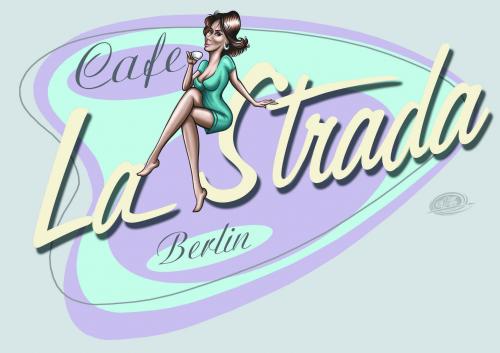 Cartoon: cafe la strada (medium) by elle62 tagged elle62