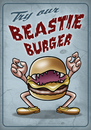 Cartoon: Vorsicht Fleisch (small) by elle62 tagged burger,monster,diner
