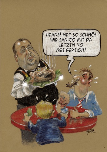 Cartoon: Very traditionell food - Austria (medium) by kama tagged finances,budget,eu,austria