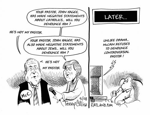 Cartoon: Unlike Obama (medium) by terry tagged mccain,obama,hillary
