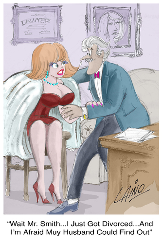 Cartoon: The Divorced (medium) by LAINO tagged divorced,marriage,love