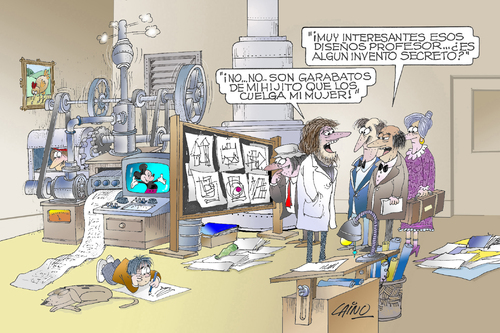 Cartoon: The Inventor (medium) by LAINO tagged inventors