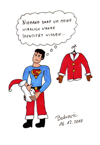 Cartoon: Super Santa (medium) by Blogrovic tagged adventskalender,superman,santa,weihnachtsmann,geheime,identität