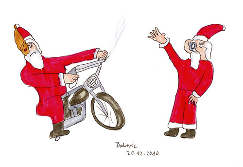Cartoon: W800 Vs W1000 (medium) by Blogrovic tagged adventskalender,terminator,weihnachten,weihnachtsmann,santa,t800,t1000