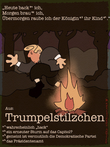 Cartoon: Ach! Wie gut! (medium) by hollers tagged trump,rumpelstilzchen,demokratie,sturm,auf,das,capitol,wählerstimmen,hacken,drohen,präsident,uswahlkampf,präsidentschaftswahl,harris,trump,rumpelstilzchen,demokratie,sturm,auf,das,capitol,wählerstimmen,hacken,drohen,präsident,uswahlkampf,präsidentschaftswahl,harris