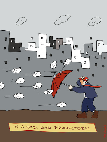 Cartoon: Brainstorming (medium) by hollers tagged trump,brain,brainstorm,climate,earth,umbrella,protection,weather,rain,prudence,democracy,trump,brain,brainstorm,climate,earth,umbrella,protection,weather,rain,prudence,democracy