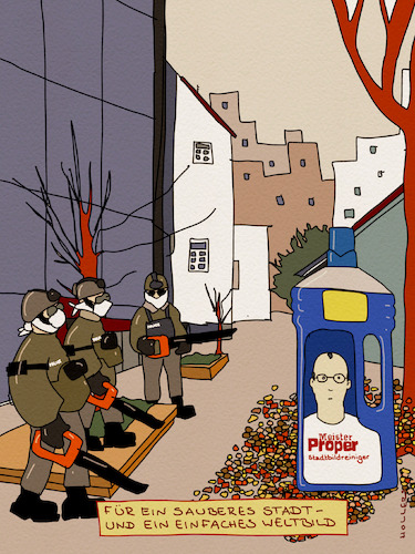 Cartoon: Der Stadtbildreiniger (medium) by hollers tagged merz,stadtbild,weltbild,cdu,axd,migration,ausländer,migranten,usa,ice,einwanderungsbehörde,abschiebungen,mrproper,sauber,merz,stadtbild,weltbild,cdu,axd,migration,ausländer,migranten,usa,ice,einwanderungsbehörde,abschiebungen,mrproper,sauber