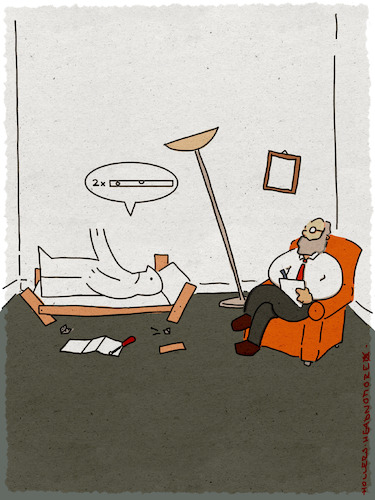 Cartoon: Fröd (medium) by hollers tagged ikea,aufbau,möbel,anleitung,freud,scheitern,krise,psychologe,hilfe,plan,schief,ikea,aufbau,möbel,anleitung,freud,scheitern,krise,psychologe,hilfe,plan,schief