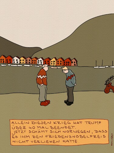 Cartoon: Norwegen (medium) by hollers tagged trump,iran,krieg,friedensnobelpreis,norwegen,trump,iran,krieg,friedensnobelpreis,norwegen