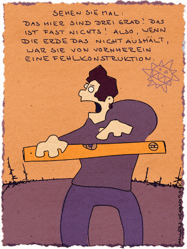 Cartoon: Nur drei Grad (medium) by hollers tagged erderwärmung,temperaturanstieg,grad,wasserwaage,klimawandel,klimaleugner,erde,aushalten,fehlkonstruktion,umwelt,umweltzerstörung,einskommafünf,3grad,erderwärmung,temperaturanstieg,grad,wasserwaage,klimawandel,klimaleugner,erde,aushalten,fehlkonstruktion,umwelt,umweltzerstörung,einskommafünf,3grad