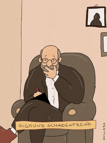 Cartoon: Schadenfreud (medium) by hollers tagged sigmund,freud,psychoanalyse,schadenfreude,psychotherapie,sigmund,freud,psychoanalyse,schadenfreude,psychotherapie
