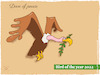Cartoon: Bird of the year (small) by hollers tagged bird,year,vulture,dove,of,peace,war,olive,branch