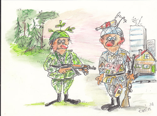 Cartoon: protective clothing (medium) by Erki Evestus tagged army,clothing