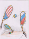 Cartoon: International Tennis (small) by Erki Evestus tagged russia,america,europe,ukraine,conflict