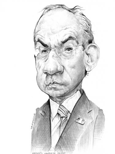 Cartoon: Felipe Calderon (medium) by salnavarro tagged caricature,pencil,international,politcs,world,mexico